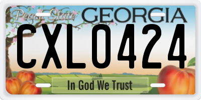 GA license plate CXL0424