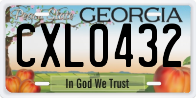 GA license plate CXL0432