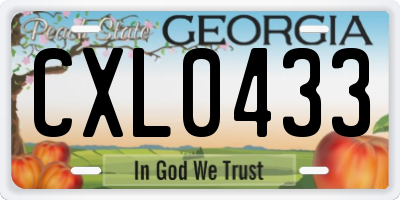 GA license plate CXL0433