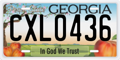 GA license plate CXL0436