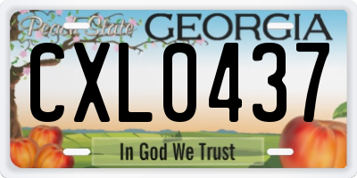 GA license plate CXL0437