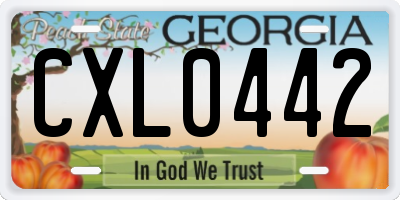 GA license plate CXL0442