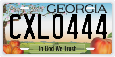 GA license plate CXL0444