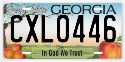 GA license plate CXL0446