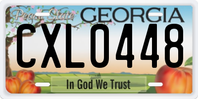 GA license plate CXL0448