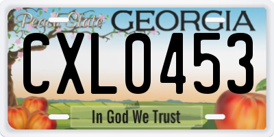GA license plate CXL0453