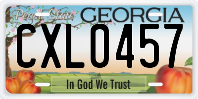 GA license plate CXL0457