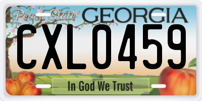 GA license plate CXL0459