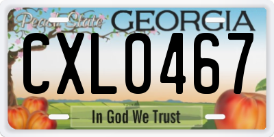 GA license plate CXL0467