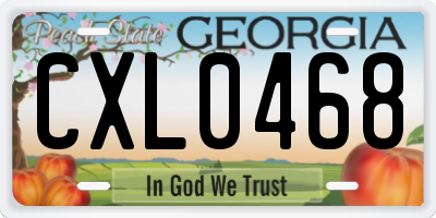 GA license plate CXL0468