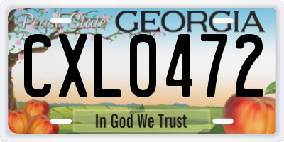 GA license plate CXL0472