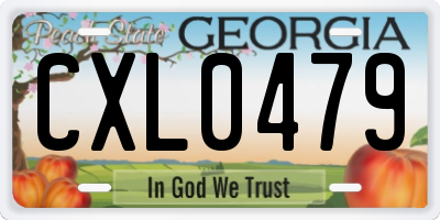 GA license plate CXL0479