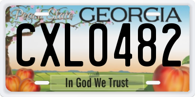 GA license plate CXL0482
