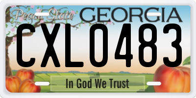 GA license plate CXL0483