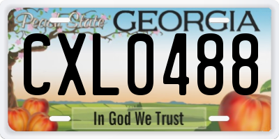 GA license plate CXL0488