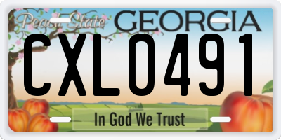 GA license plate CXL0491