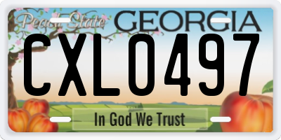 GA license plate CXL0497