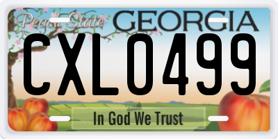 GA license plate CXL0499