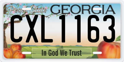 GA license plate CXL1163
