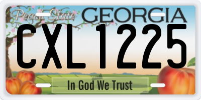 GA license plate CXL1225