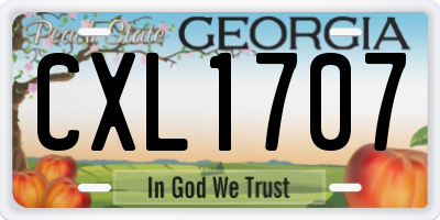 GA license plate CXL1707