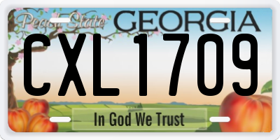 GA license plate CXL1709