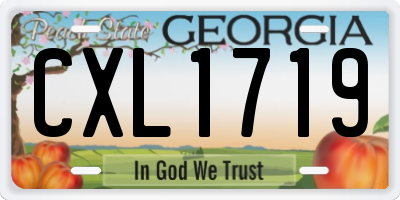 GA license plate CXL1719