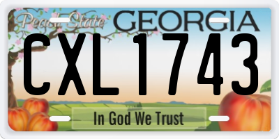 GA license plate CXL1743