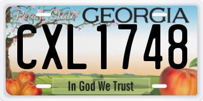 GA license plate CXL1748