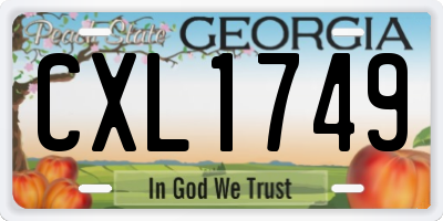 GA license plate CXL1749