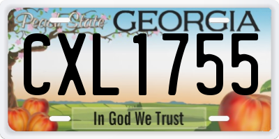GA license plate CXL1755