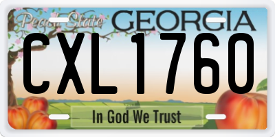 GA license plate CXL1760