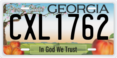 GA license plate CXL1762