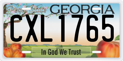 GA license plate CXL1765