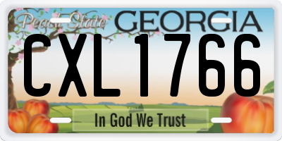GA license plate CXL1766