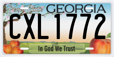 GA license plate CXL1772