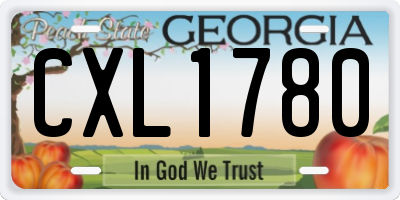 GA license plate CXL1780