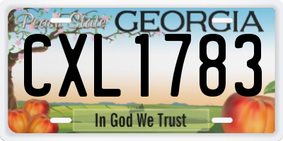 GA license plate CXL1783