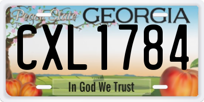 GA license plate CXL1784