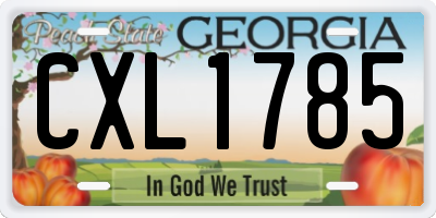 GA license plate CXL1785