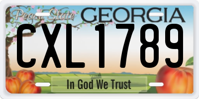 GA license plate CXL1789