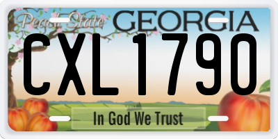 GA license plate CXL1790