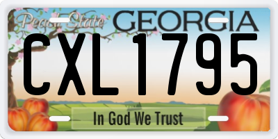 GA license plate CXL1795