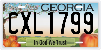 GA license plate CXL1799