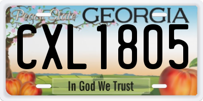 GA license plate CXL1805