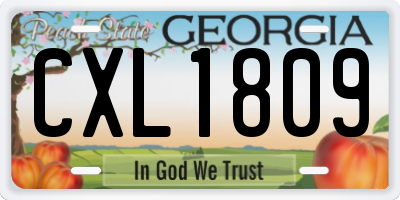 GA license plate CXL1809