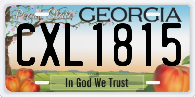 GA license plate CXL1815