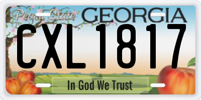 GA license plate CXL1817