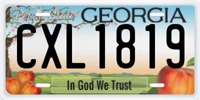 GA license plate CXL1819