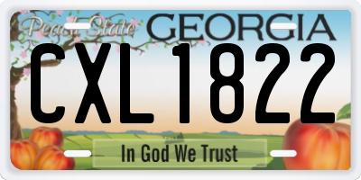 GA license plate CXL1822